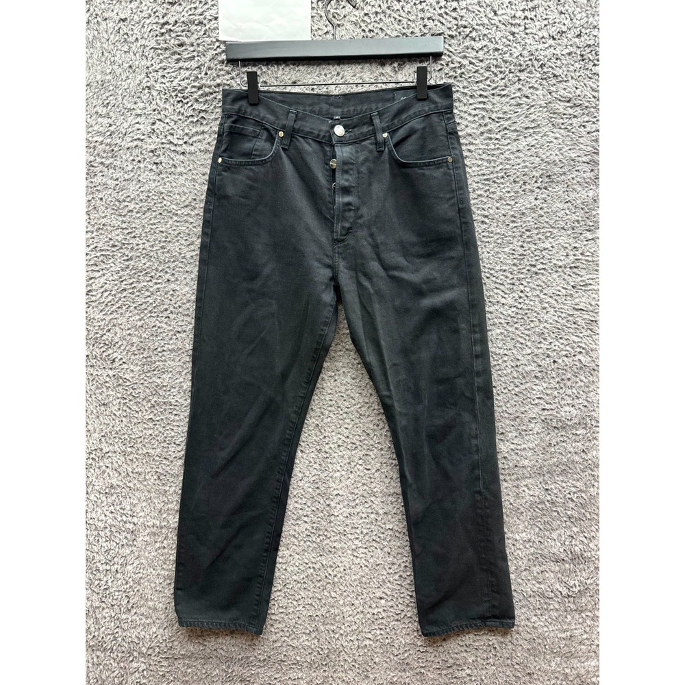 Goldsign High Rise Straight Leg Jeans Washed Black Size 28 Made‎ in USA